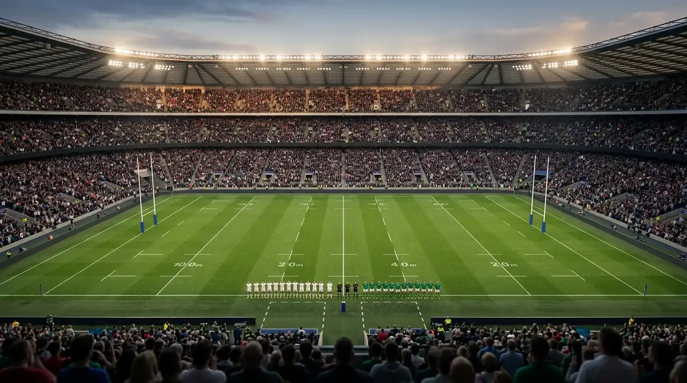 Super League Grand Final in Old Trafford mit gefüllten Tribünen und Spielfeld
